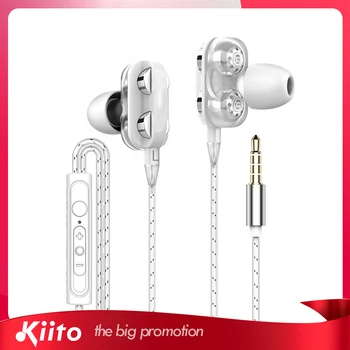 

AWEI E5 Dual Drive Stereo Wired Earphone Built-in Microphone In-Ear 4 Drive Sport Mini Headset Handsfree Earphones Earbud