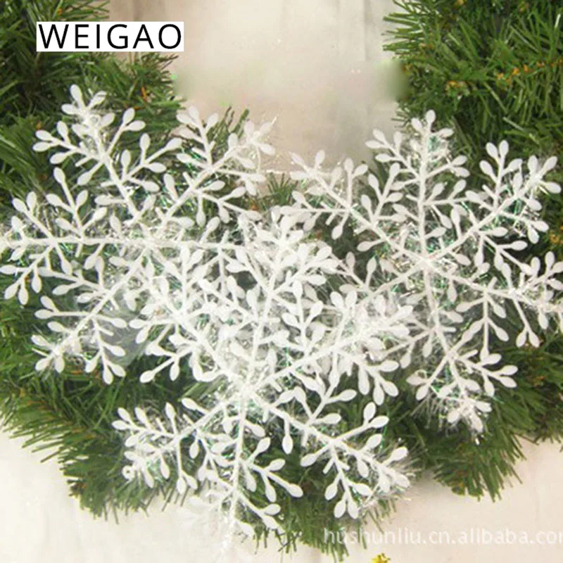 

WEIGAO 30pcs Christmas Tree Decorations White Snowflake Ornaments Christmas Party Decoration for Home Artificial snow New Year