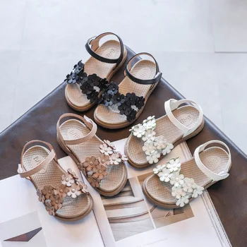 

2020 Summer Girls Shoes Cross Strapped Flowers Sandals AS0302