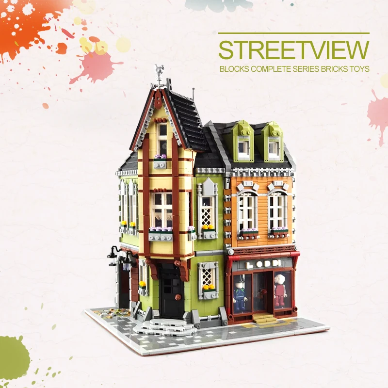 

In Stock ZHEGAO Creator QL0919 Stree View Series MOC Corner Mall Building Blocks 3473pcs Bricks Toys Sets