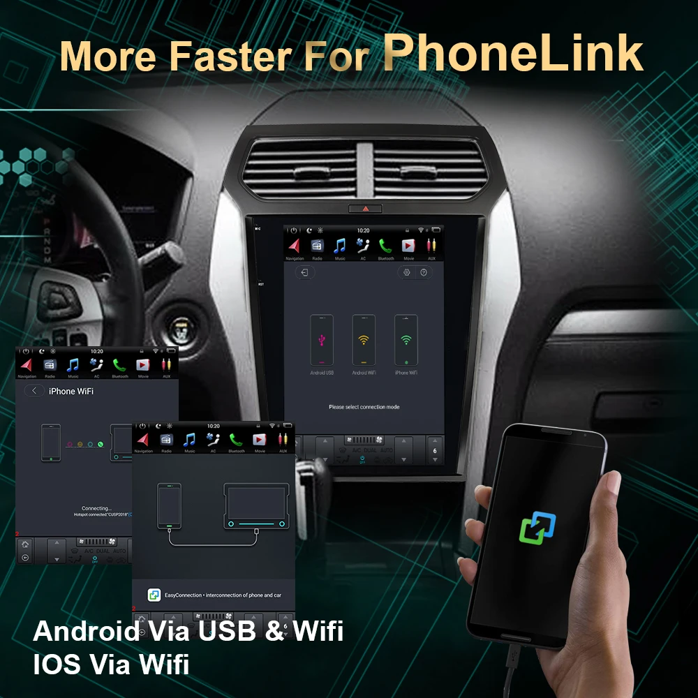 Tesla стиль Android 9,0 4+ 32G Автомобильный dvd-плеер gps навигация для Ford Explorer 2011+ головное устройство мультимедиа аудио радио магнитофон