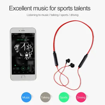 

Neck-mounted sports earphone wireless bluetooth 4.1 headphone with microphone and high fidelity noise reduction stereo earplugs