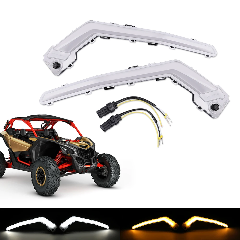 KEMIMOTO UTV передний сигнатурный мигающий светильник для Can-Am Maverick X3 Max R 4x4 XDS/XRS Turbo DPS заменить 710004994 и 710004995