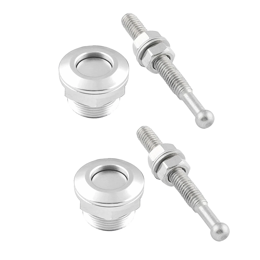 7/8 inch 22mm Push Button Hood Pins Locking Kit Latch Quick Release Silver- Pack of 2