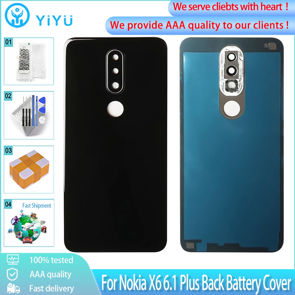 Оригинальная Задняя крышка батареи для Nokia X6 6 1 Plus TA-1099 TA-1103 задняя корпуса с