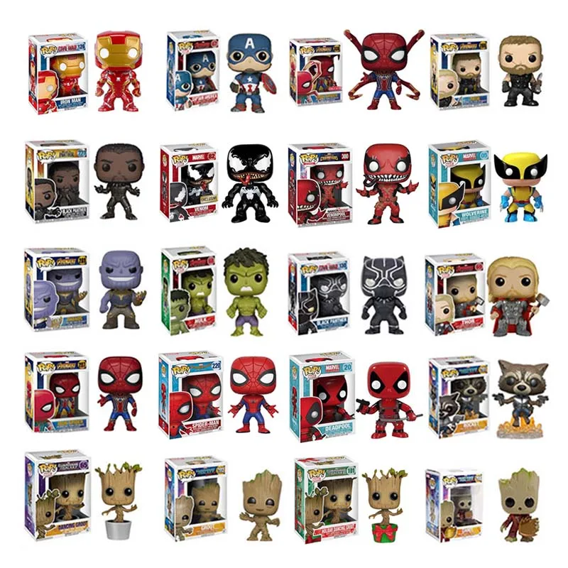 FUNKO POP с изображением героев фильма Марвел «мстители» Фигурка Человека паука Капитан Америка Железный человек Халк 10 см ПВХ Фигурки игрушки Коллекционная модель|Игровые фигурки и трансформеры| | АлиЭкспресс