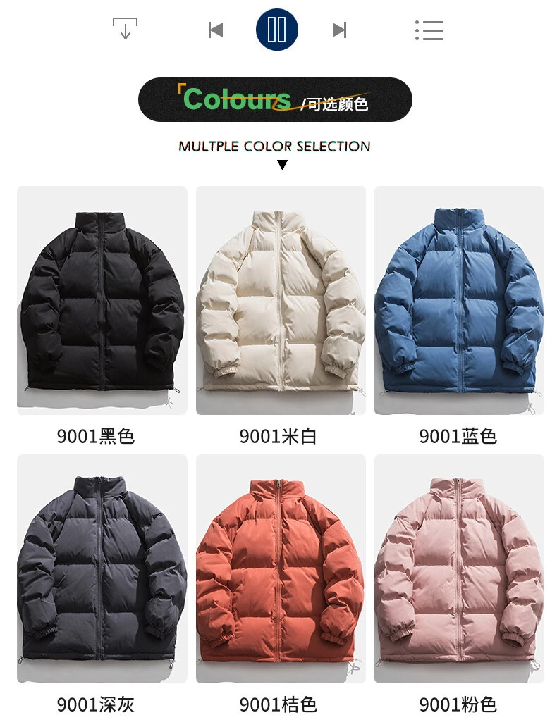 Winter Jacket Men Parkas Thicken Warm Coat Mens Stand Collar Jackets Solid Color Parka Coat Women Fashion New Streetwear M-3Xl winter parka