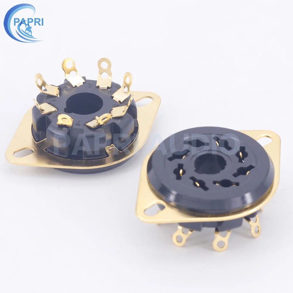 PAPRI 10 шт. 8Pin K8A bakeliter Позолоченные вакуумный ламповый усилитель шасси крепление аудио для KT88 EL34 350B 6V6 6CA7 CV181 GZ32 6SN7
