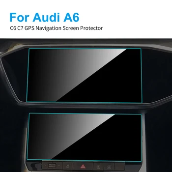 

Car GPS Navigation Screen Protector for Audi A6 C6 C7 Media Touch Screen LCD Display Protect Tempered Glass Film Car Accessories