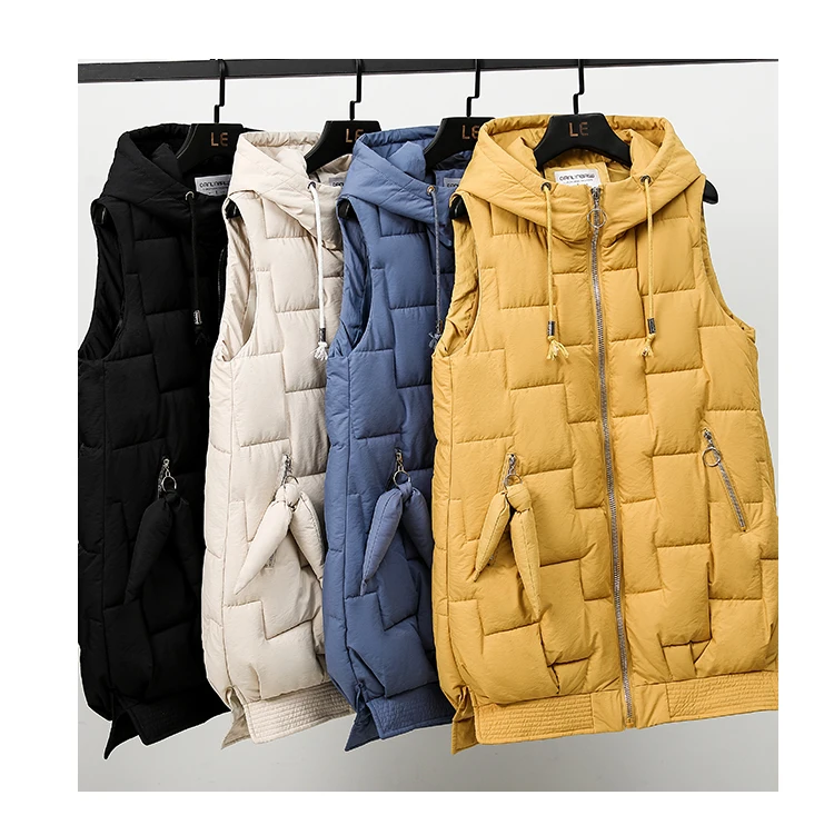 

2020 Down Cotton Vest Women's Long Section Autumn And Winte New Slim Thickened Vests Women Coats 3XL Plus Size