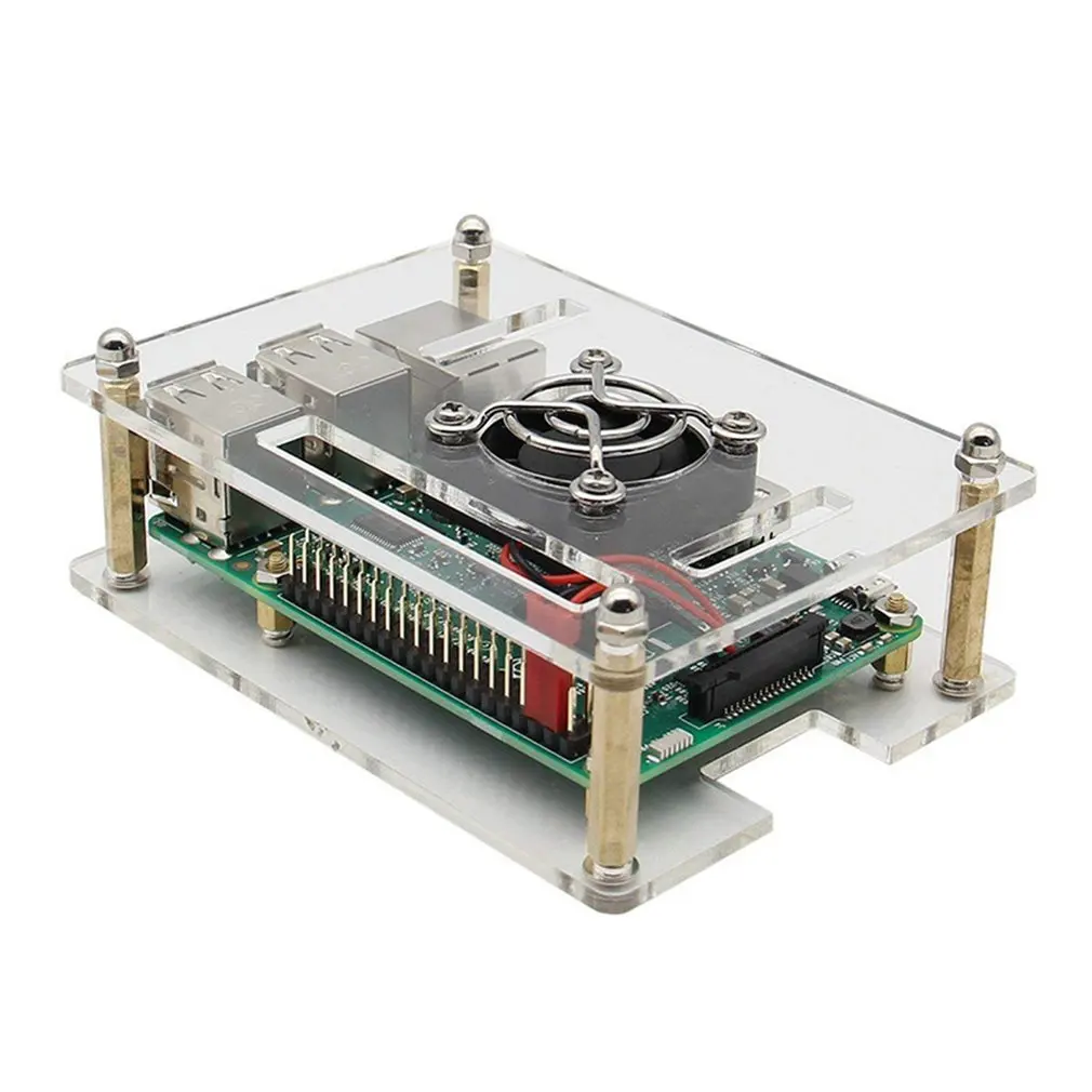 Для Raspberry Pi кластерный чехол с вентилятором комплект 1-4 слоя многослойный акриловый стек корпус Корпус для Raspberry Pi 4 Модель B