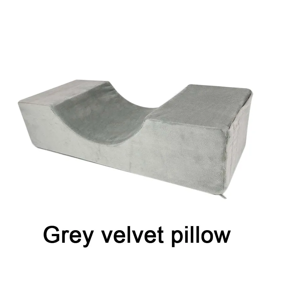 1Pcs Grey Velvet 1 шт. Ресницы для наращивания, эргономичная u-образная Подушка с эффектом памяти, съемная наволочка, слот для прививки ресниц, многофункциональная съемная полка - Цвет: 1Pcs Grey Velvet