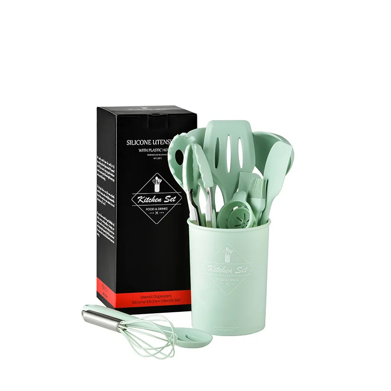 9/10/12PCS Silicone Kitchenware Non-stick Cookware Cooking Tool Spoon Spatula Ladle Egg Beaters Shovel Soup Kitchen Utensils Set