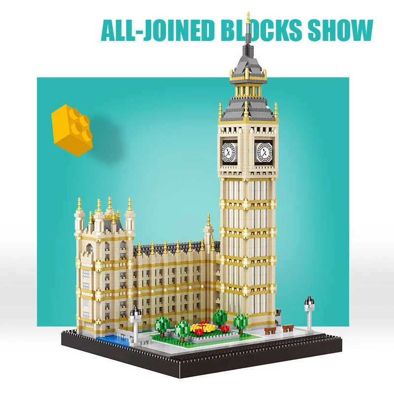 

3600pcs City Streetview the Big Ben Tower Creator Architecture Diamond Building Blocks Bricks Model Set Educational Kids Toys