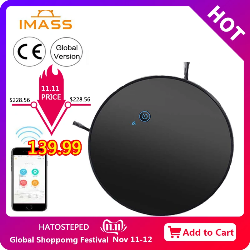 

IMASS Smart Robot Vacuum Cleaner Mop 1500Pa Suction Self-Charging APP Remote Control Robotic Vacuum Cleaner Work With Alexa