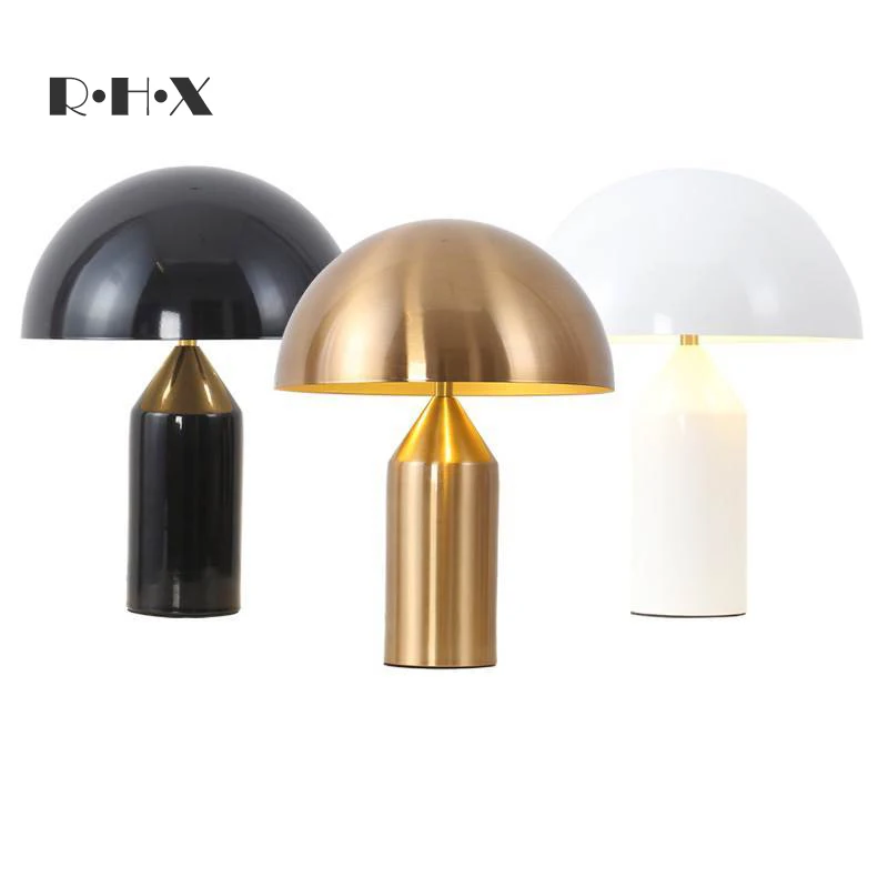 

Europe Wind Desk Lamp A Living Room Study Bedroom Bedside Originality Personality Light Luxury Iron Art Mushroom Desk Lamp
