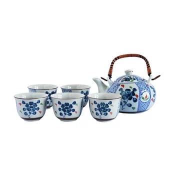 

Portable Teapot Tea Cups Set Exquisite Kettle Ceramics Teapot Creative Water Jar Set Teaware with 5pcs Cups