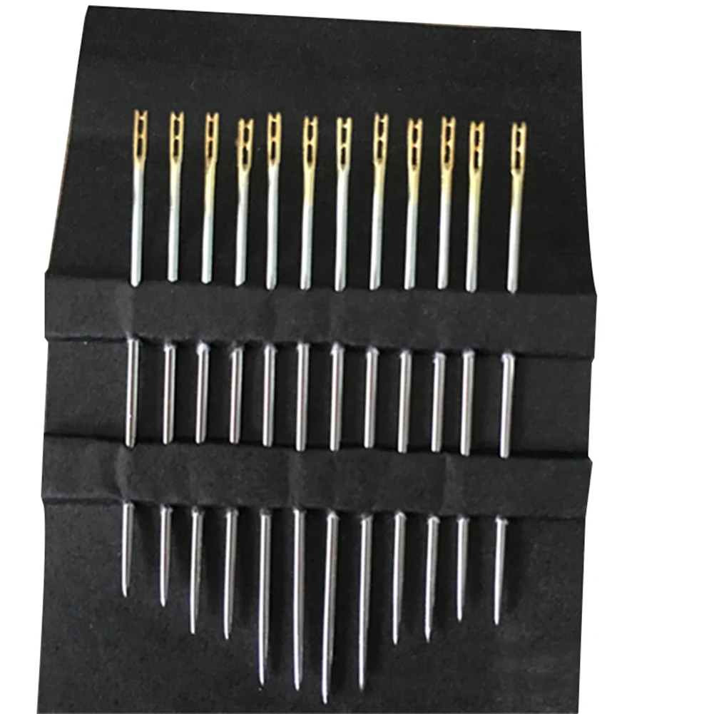 Gold-1 packs Само-threading иглы кисти разных размеров нить швейная строчка шпильки с золотым напылением J99Store - Цвет: Gold-1 packs