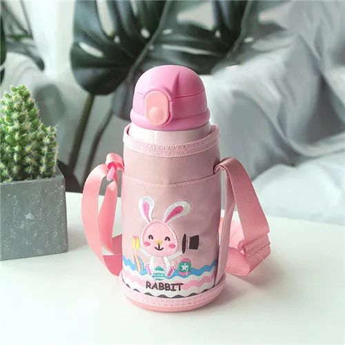 rabbit 600 мл Детская кружка для кормления из нержавеющей стали, термос для молока, термос для детей, изолированный Термокружка для горячей воды - Цвет: rabbit