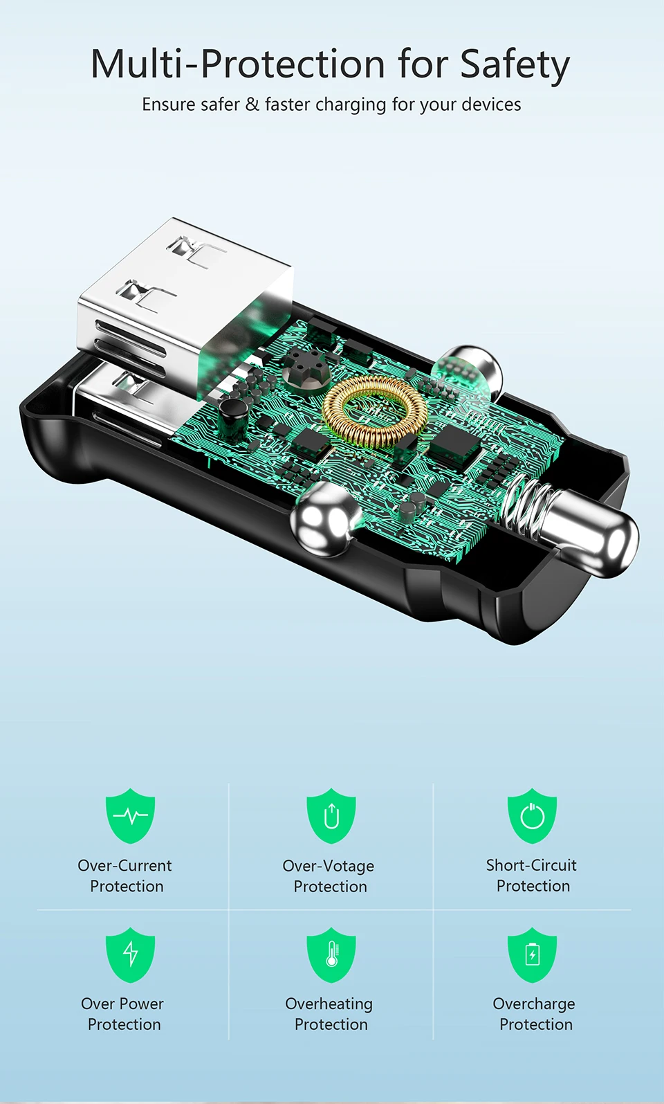 MANTIS USB Автомобильное зарядное устройство 4.8A Мини Автомобильный Адаптер зарядного устройства для телефона в автомобиле для samsung S10 Plus Xiaomi Redmi Note 7 iPhone 11 XR XS 8