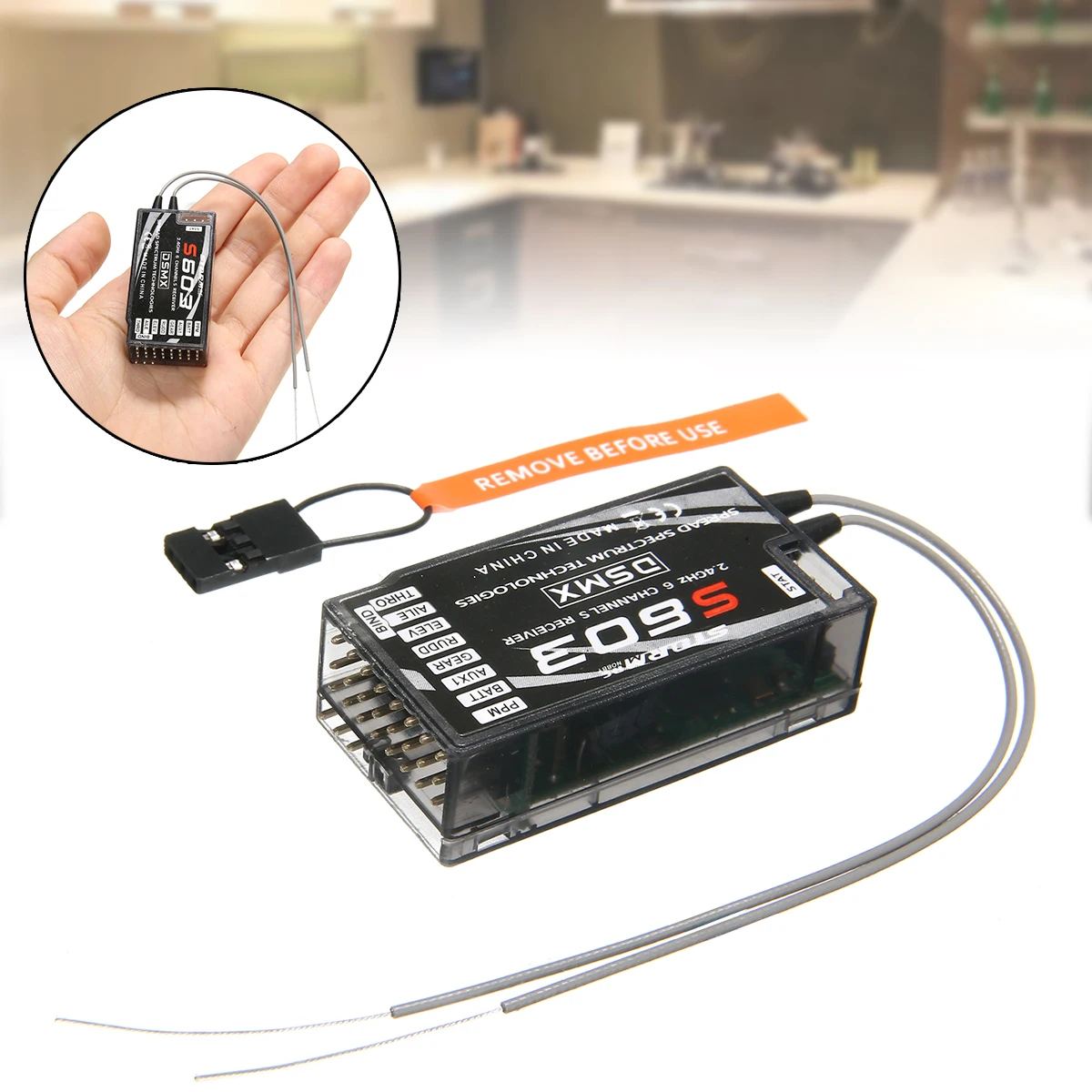

New S603 6 Channel Receiver 2.4 GHz Air Receiver Connector RX Support Receive DSM2 DSMX For Spektrum Transmitter