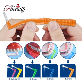 

10Pcs/set L type Interdental brush 0.6mm-1.2mm Push-Pull Tooth Floss Teeth Cleaning Toothbrush Dental Oral Care Tool