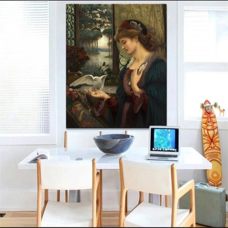 

British Painter Marie Spartali Stillman Love's Messenger Oil Painting on Canvas Posters Prints Wall Art Pictures For Living Room