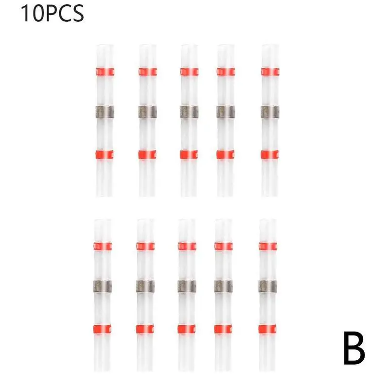 10 шт. универсальный Электрический Водонепроницаемый пайки Термоусаживаемая трубка стыковый терминал изолированный пайки втулка провода разъем - Цвет: B