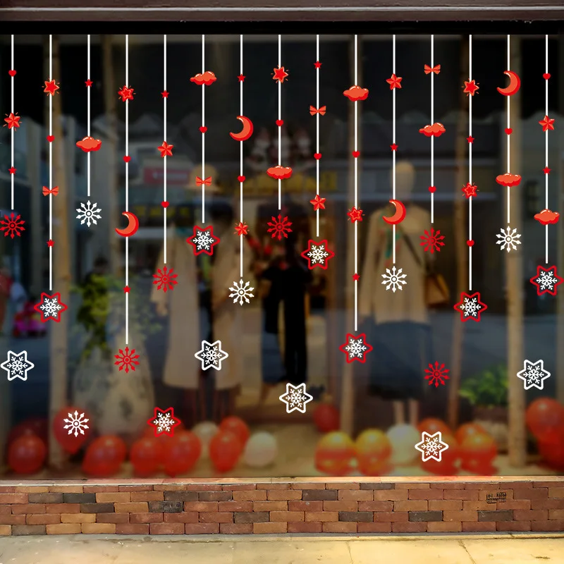 45*60 см,, новогодние Санта-Клаус, стеклянный поезд, окно, рождественские украшения для дома, декоративные наклейки на стену, Navidad Natal - Цвет: XL5012