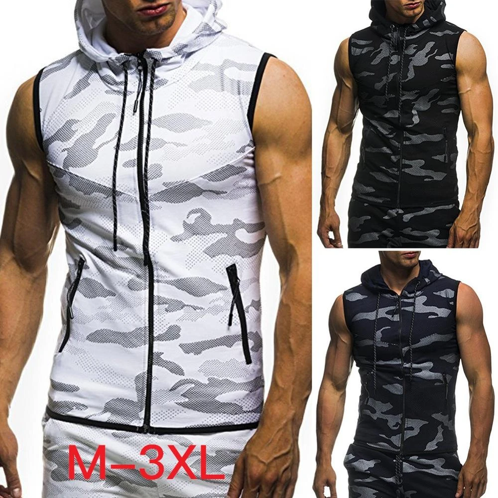 Camiseta sin mangas de algodón con capucha hombre, ropa deportiva masculina de marca para gimnasio y musculación, chaleco sin mangas para Fitness|Camisetas de tirantes| - AliExpress