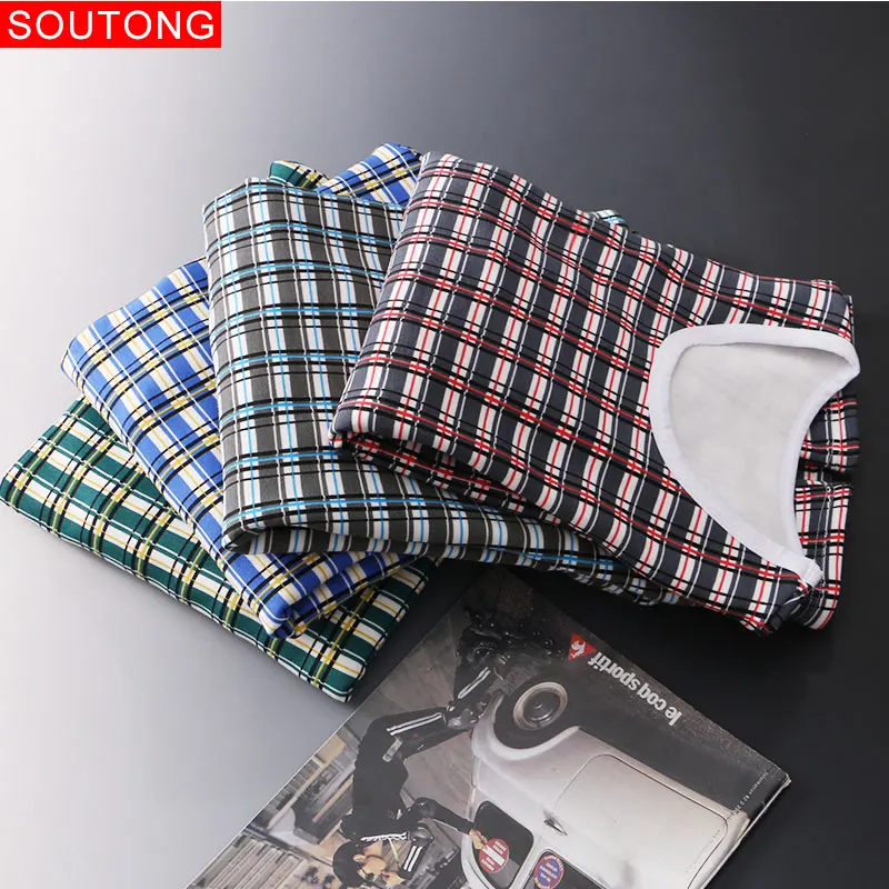 Soutong Winter Cotton Men Warm Thermal Underwear Men Long Johns Thermal Underwear Thick Plus Velvet Long Johns Sets