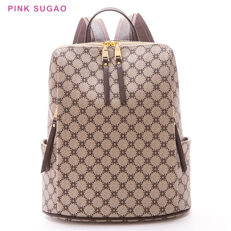 Pink Sugao women backpacks genuine leather backpacks for women designer lap top backpack fashion shoulder bag school book bag