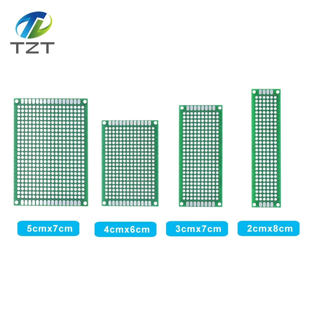 Прямая поставка, 4 шт., 5x7, 4x6, 3x7, 2x8 см, двухсторонний медный прототип, печатная плата, универсальная плата из стекловолокна для Arduino