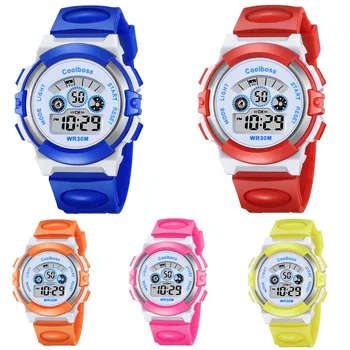 

Waterproof Children Watch Kids Child Boy Girl Multifunction Back Light Waterproof Sports Digital Watch Rubber Bracelet Strap