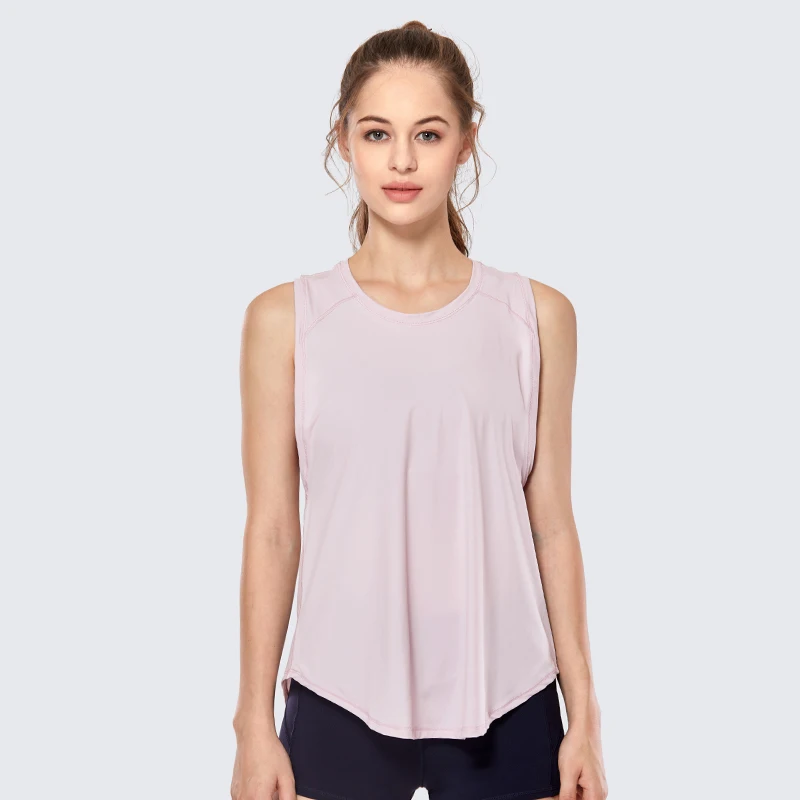 Rose Blush10 SYROKAN женская спортивная одежда, быстросохнущая майка для тренировок без рукавов, сетчатая майка для бега с завязками на спине - Цвет: Rose Blush10