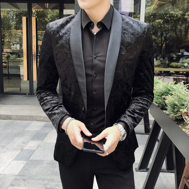 2019 autumn and winter large size new youth British style men's suit fashion trend high quality casual luxury men's clothing