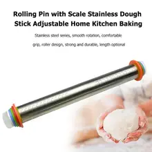 Нержавеющая роликовая штифт Регулируемая Нержавеющая сталь прокатки с тестом мат тесто ролик со съемными толщинами кольца инструмент для пирога