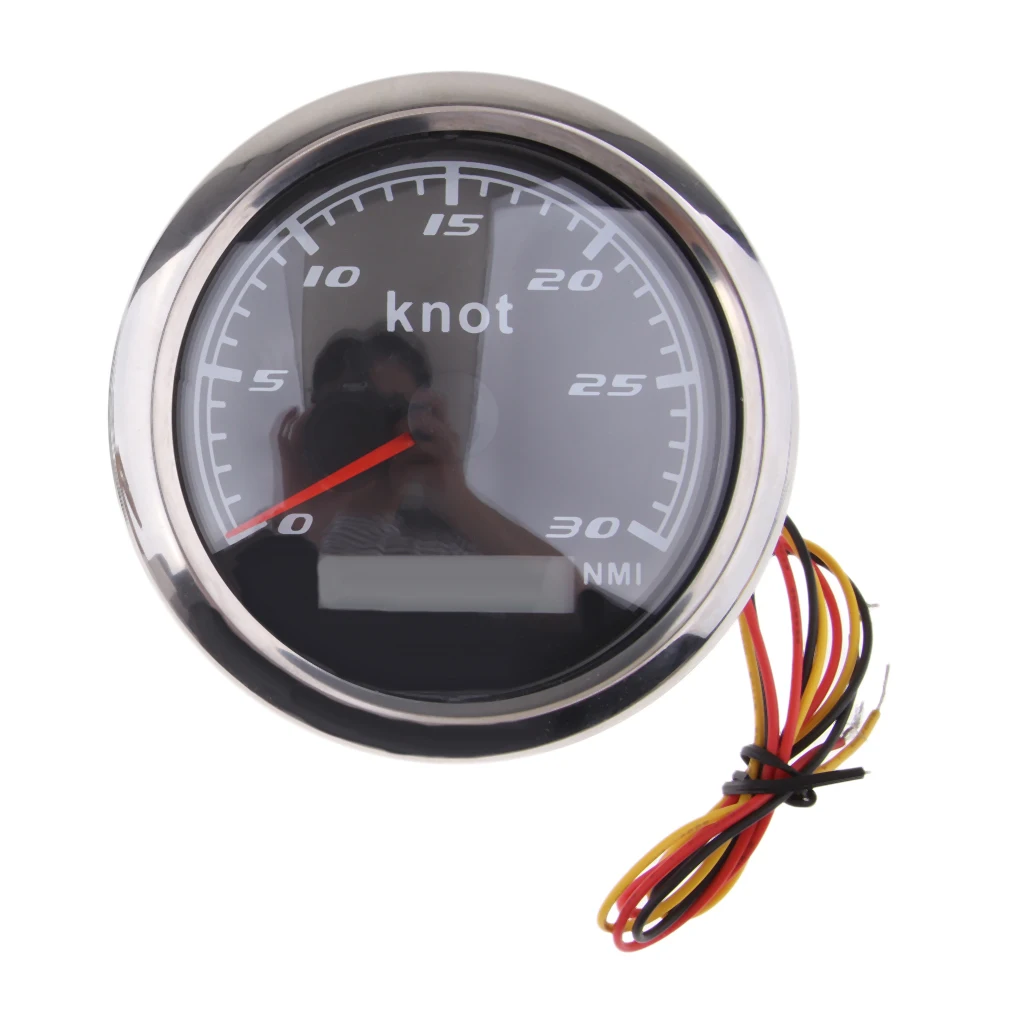 Marine Car Digital GPS Speedometer Gauge 0-30 Knot 85mm 316L Chrome