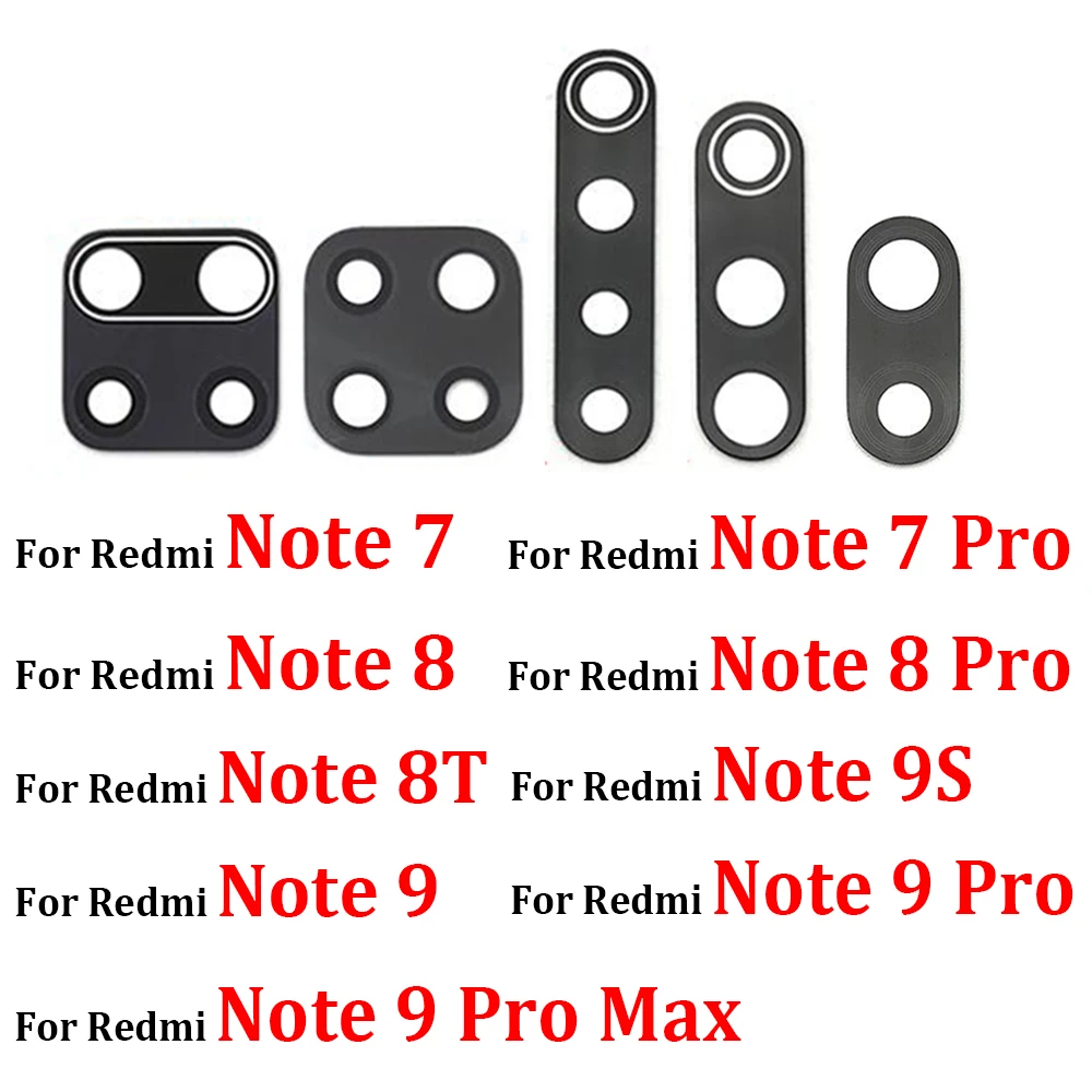 Оригинальный новый стеклянный объектив для камеры Redmi Note 9 Pro с клеем 6 7 8 8T 9S 10 Max