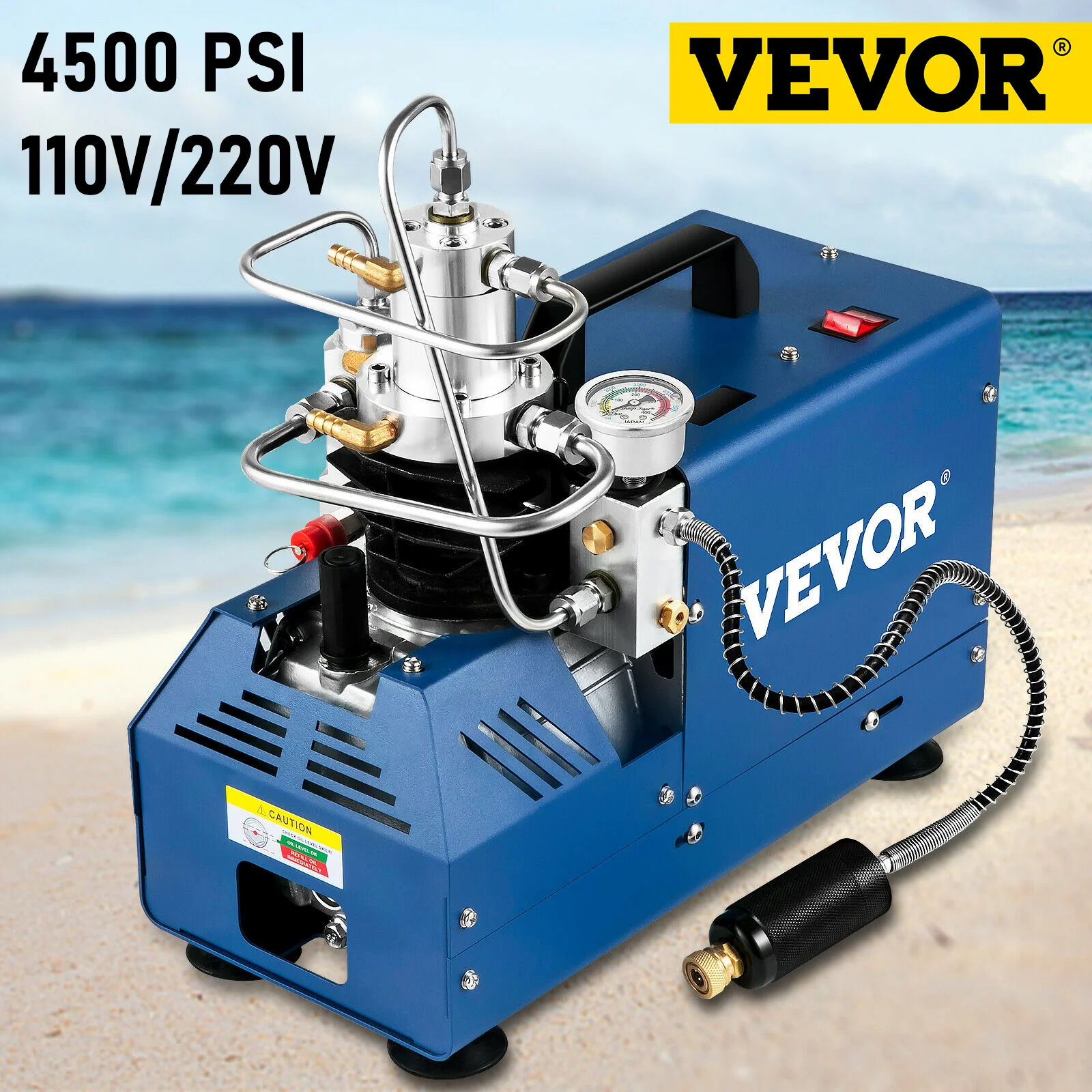 Воздушный компрессор высокого давления VEVOR 4500psi PCP насос 1800 Вт подходит для