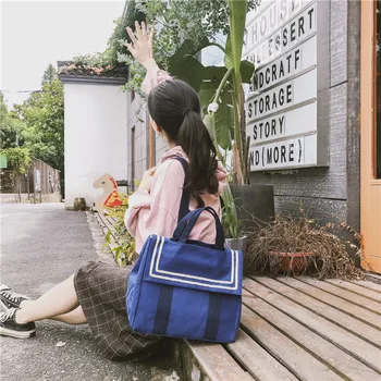 

NEW Japanese navy jk style Messenger bag girl Harajuku style bag simple versatile high school student bag JK school uniform bag