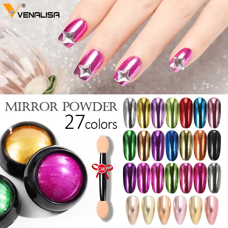 Venalisaミラーパウダー夏ネイルゲルワニスグリッターダイヤモンド迷彩色uvジェルポリッシュネイルアート漆アクリルパウダー ネイルジェル Aliexpress