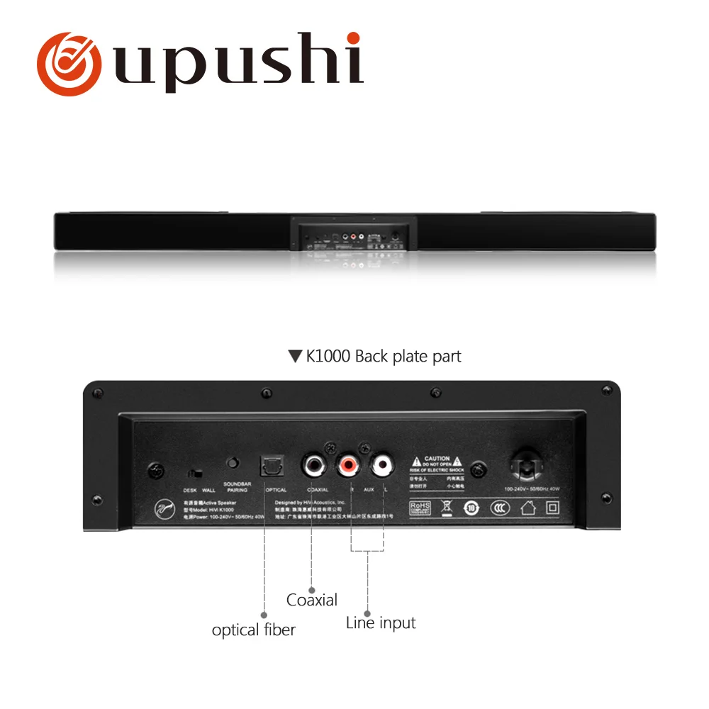 Oupushi Bluetooth ТВ беспроводной динамик стерео домашний кинотеатр Hifi Колонка USB звуковая система настенный звуковой бар