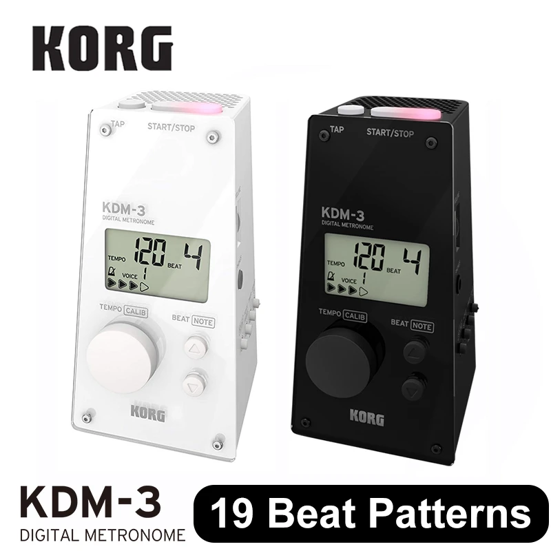 Korg metrónomo KDM3 KDM 3 para Piano, bajo, ukelele, violín, 19 patrones ritmo, compatible con canciones de cualquier género|Partes y accesorios de guitarras| - AliExpress