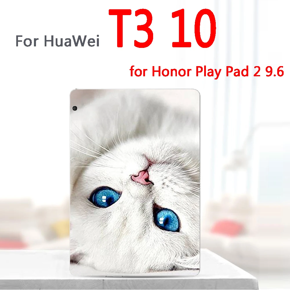 T3-10-lan yan mao Роспись Tablet крышка для huawei Mediapad Медиа Pad T3 10 8 7 3g 7g3 AGS-W09 L09 KOB-L09 W09 для игровой площадки 2 9,6 8 силиконовый чехол - Цвет: T3-10-lan yan mao