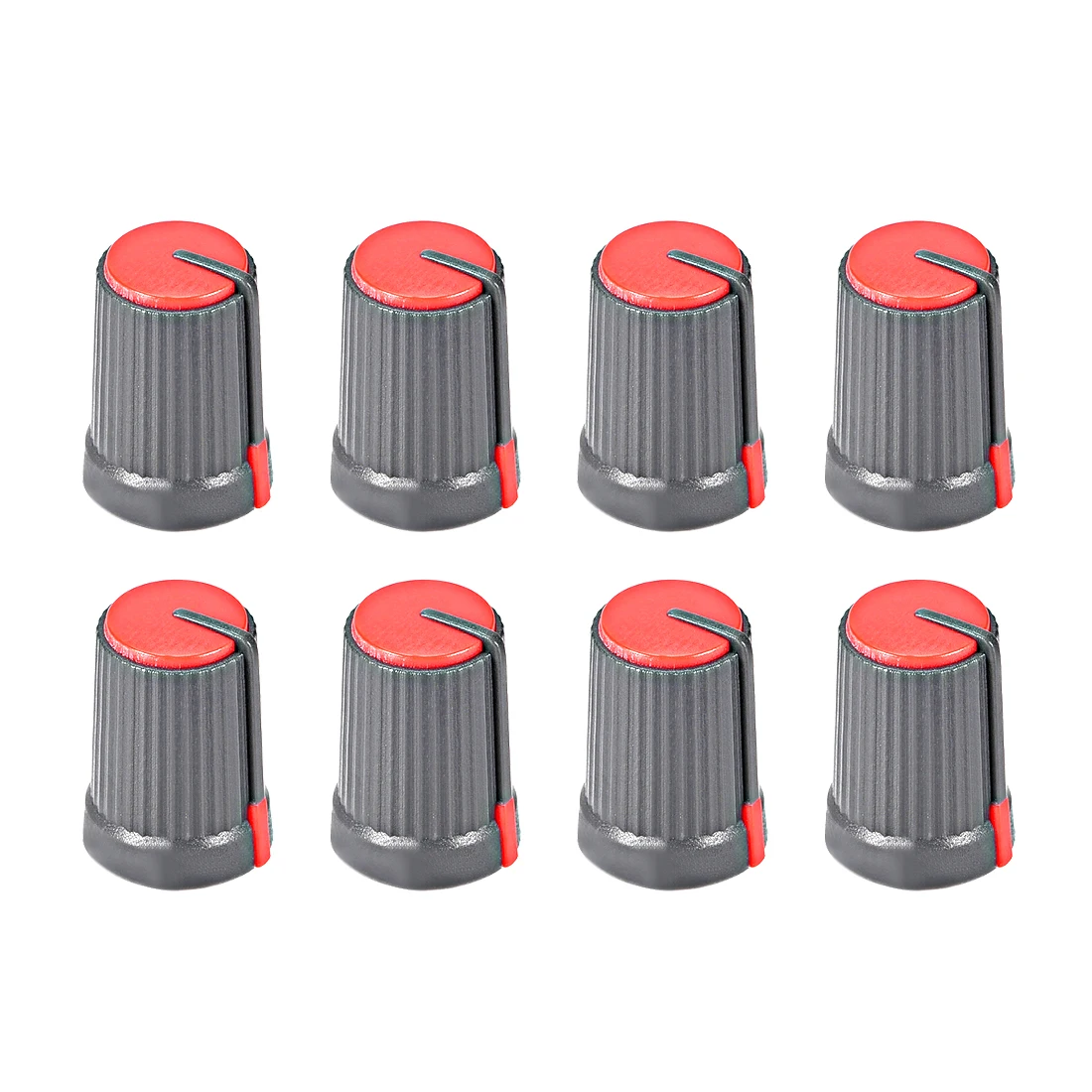 

uxcell 8Pcs Potentiometer Volume Control Knob Cap Plastic Red 6mm Shaft Dia. Rotary Knob 12mm Dia. X 17mm Height