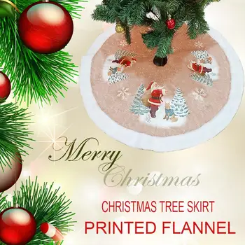 

SOLEDI Printing Soft Christmas Tree Stand Santa Claus Home Decoration Round Skirt Beautiful Christmas Tree Skirt Winter Hotel