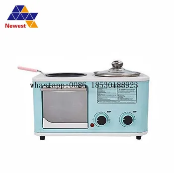 

Electric 3 in 1 Household Breakfast machine mini bread toaster baking oven omelette fry pan hot pot boiler food steamer