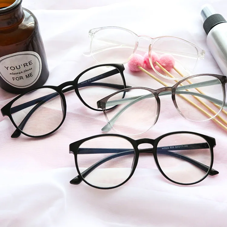 Японские мягкие очки для девочек с защитой от Blu-ray, студенческие ретро-анимационные круглые очки, анти-blu-ray, плоское зеркало