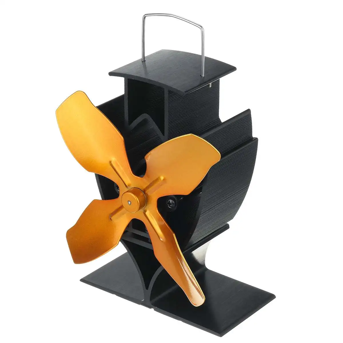 

Black Gold Stove Fan 4 Blade Fireplace Fan Heat Powered Wood Burner Eco Fan Friendly Quiet Home Efficient Heat Distribution